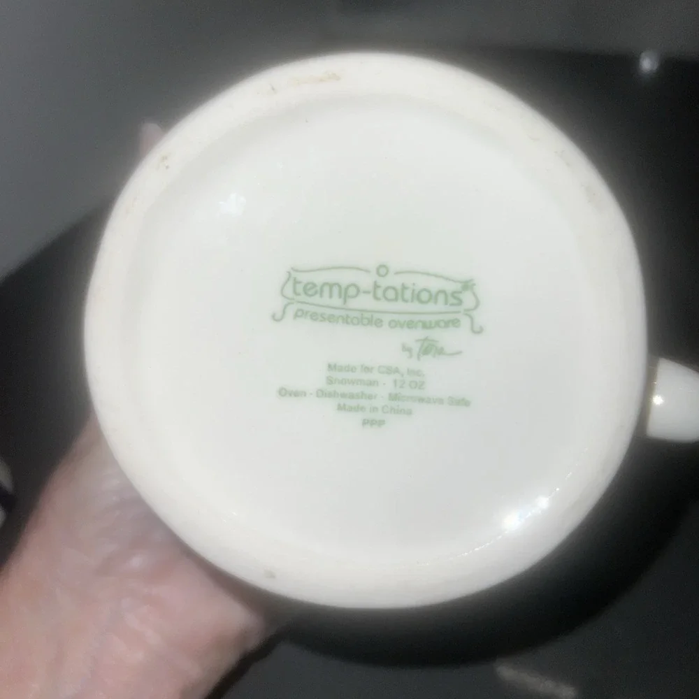 Snowman Mug With Red Hat Lid Temptations Presentable Ovenware By Tara Ceramic